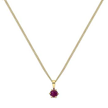 Ruby pendant 9 carat yellow gold necklace -Pobjoy Diamonds