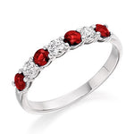 950 Platinum Ruby & Diamond Half Eternity Ring 0.61 CTW - Pobjoy Diamonds