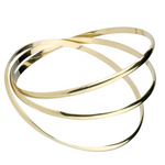 9K Yellow Gold Three Piece D-Shaped Russian Bangle