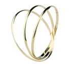 9K Yellow Gold Three Piece D-Shaped Russian Bangle