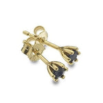 9K Yellow Gold & Sapphire Claw Set Stud Earrings - Pobjoy Diamonds