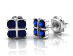 9K Gold & Blue Sapphire Ladies Stud Earrings - Pobjoy Diamonds