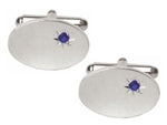 925 Sterling Silver & Blue Sapphire Cufflinks - Pobjoy Diamonds