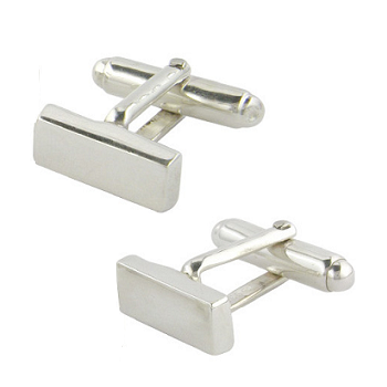 Sterling Silver Ingot Bar Cufflinks - Pobjoy Diamonds