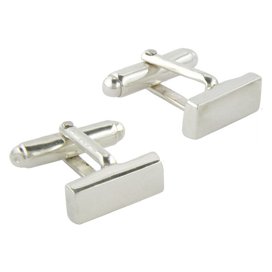 Sterling Silver Ingot Bar Cufflinks - Pobjoy Diamonds