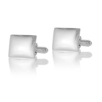 Sterling Silver Domed Cufflinks-Pobjoy Diamonds