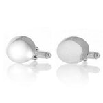 Sterling Silver Domed Oval Bar Cufflinks - Pobjoy Diamonds