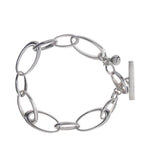 Sterling Silver Wide Link T-Bar Bracelet - Pobjoy Diamonds