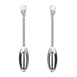 Sterling Silver Oval Drop Earrings - Pobjoy Diamonds