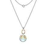 Sterling Silver Aqua Chalcedony Drop Pendant & Necklace - Pobjoy Diamonds