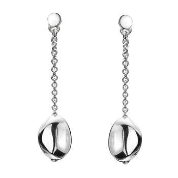 Sterling Silver Blob Drop Earrings - Pobjoy Diamonds