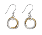 Sterling Silver & Yellow Gold Plated Wool Mark Earrings - Pobjoy Diamonds