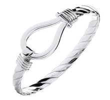 Load image into Gallery viewer, Mens Sterling Silver Hook Bangle - Pobjoy Diamonds