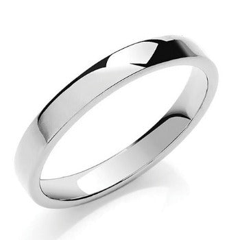 950 Platinum Soft Court Wedding Band 3mm - Pobjoy Diamonds