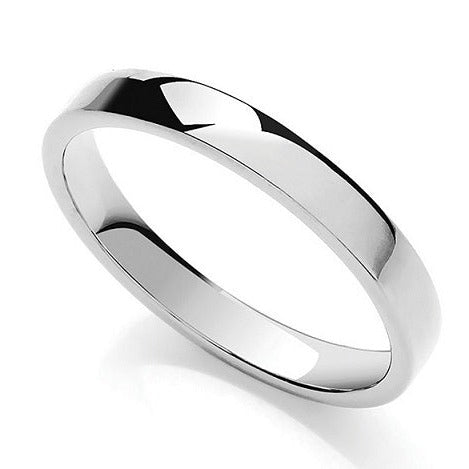 950 Platinum Soft Court Wedding Band 3mm - Pobjoy Diamonds