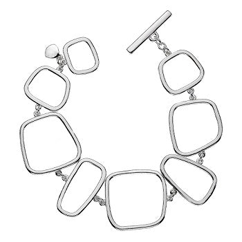 Sterling Silver Square Link Bracelet - Pobjoy Diamonds