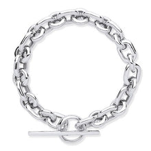 Load image into Gallery viewer, Sterling Silver Oval &amp; Round Link Chunky T-Bar Bracelet - Pobjoy Diamonds