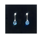 9K White Gold Diamond & Topaz Drop Earrings - Pobjoy Diamonds