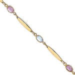 9K Yellow Gold Amethyst & Topaz Bracelet - Pobjoy Diamonds