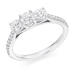 950 Platinum 1.03 CTW Diamond Trilogy Ring F-G/VS