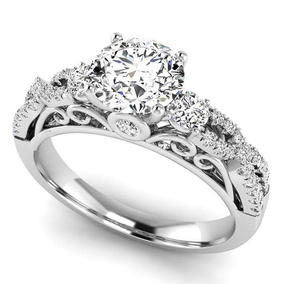 Platinum Trilogy Crossover Diamond Ring - Pobjoy Diamonds