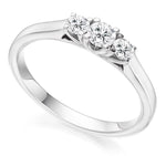 950 Platinum 0.40 CTW Diamond Trilogy Ring F-G/VS - Pobjoy Diamonds