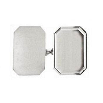 Silver Double Rectangle Cufflinks - Pobjoy Diamonds