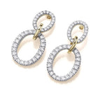 18K Gold 0.25 Carat Twin Oval Hoop Diamond Drop Earrings - Pobjoy Diamonds