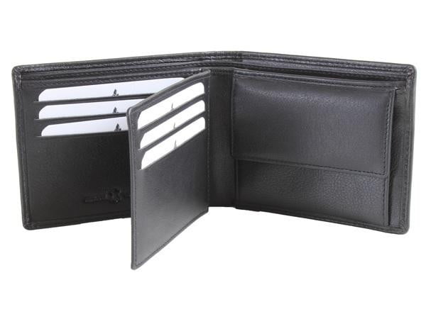 Large Black Leather Wallet - Pobjoy Diamonds