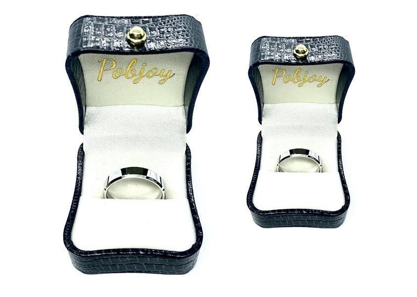 Matching 9K White Gold His & Hers Flat Court 3mm Wedding Rings SPECIAL OFFER - Pobjoy Diamonds