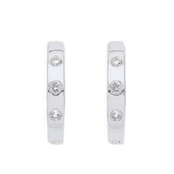 White Gold Diamond Studded Earrings 0.08 Carat - Pobjoy Diamonds