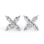 18K White Gold Marquise Cut Diamond Stud Earrings 0.54 Carats - Pobjoy Diamonds