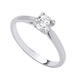 950 Platinum 0.50 Carat Solitaire Diamond Ring G-H/VS2