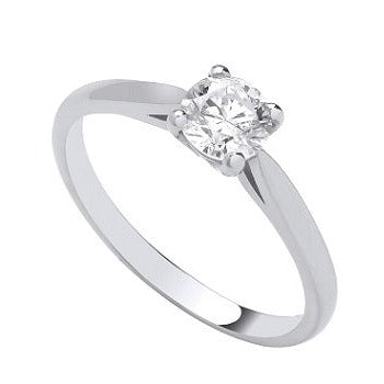 950 Platinum 0.50 Carat Solitaire Diamond Ring G-H/VS2