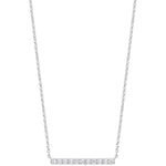 Pobjoy 9k White Gold & Diamond  Bar Necklace