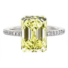 Load image into Gallery viewer, 18K Gold Fancy Diamond 0.90 Carat Emerald Or Cushion Cut Solitaire Ring - VS2 - Pobjoy Diamonds