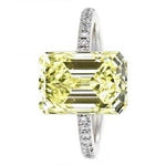 18K Gold Fancy Diamond 0.90 Carat Emerald Or Cushion Cut Solitaire Ring - VS2 - Pobjoy Diamonds