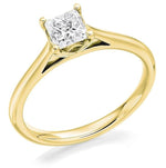 18K Yellow Gold 0.60 Carat Princess Cut Solitaire